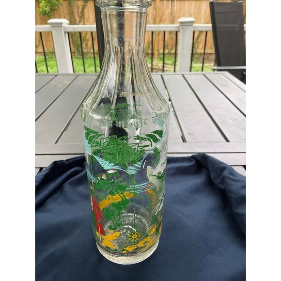 Vintage Painted Glass Decanter Prohibition Era - Picture 4 of 7